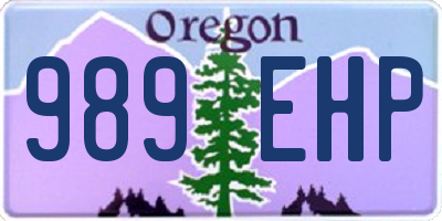 OR license plate 989EHP