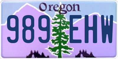 OR license plate 989EHW