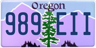 OR license plate 989EII