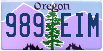 OR license plate 989EIM