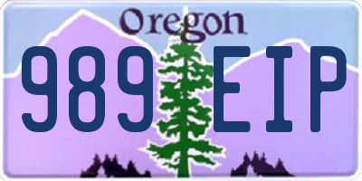 OR license plate 989EIP