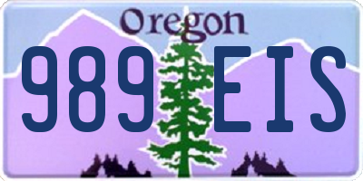 OR license plate 989EIS