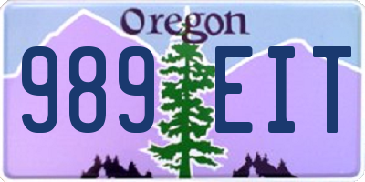 OR license plate 989EIT