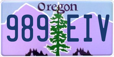 OR license plate 989EIV