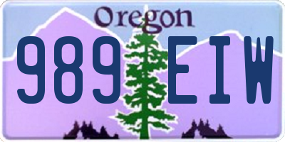 OR license plate 989EIW