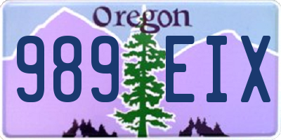 OR license plate 989EIX
