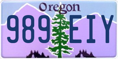 OR license plate 989EIY