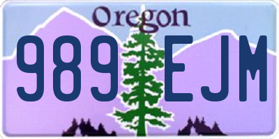 OR license plate 989EJM