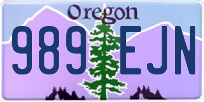 OR license plate 989EJN