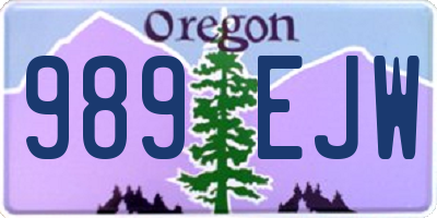 OR license plate 989EJW
