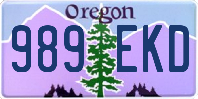 OR license plate 989EKD