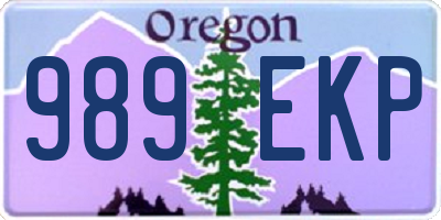 OR license plate 989EKP
