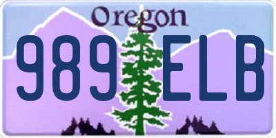 OR license plate 989ELB