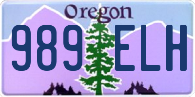 OR license plate 989ELH