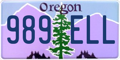 OR license plate 989ELL