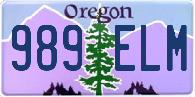 OR license plate 989ELM