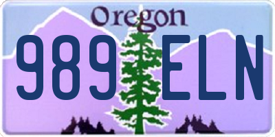 OR license plate 989ELN