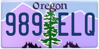 OR license plate 989ELQ