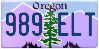 OR license plate 989ELT