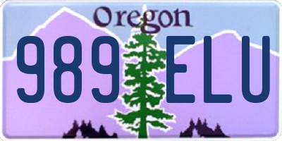 OR license plate 989ELU