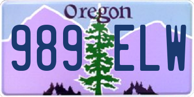 OR license plate 989ELW