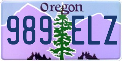 OR license plate 989ELZ