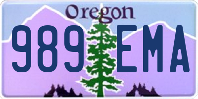 OR license plate 989EMA