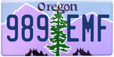 OR license plate 989EMF