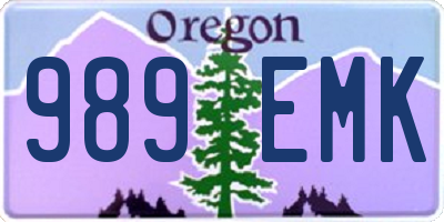 OR license plate 989EMK