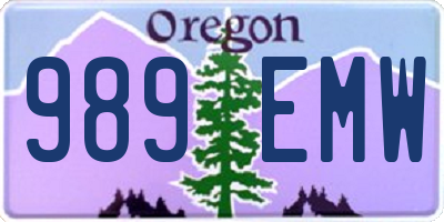 OR license plate 989EMW