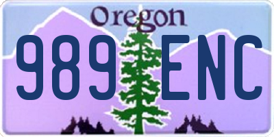 OR license plate 989ENC