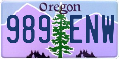 OR license plate 989ENW