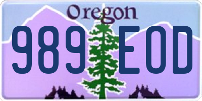 OR license plate 989EOD