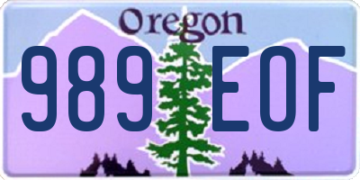 OR license plate 989EOF