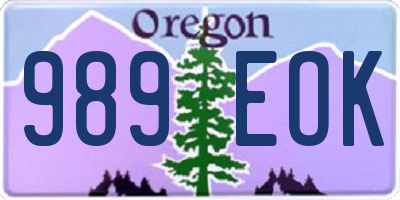 OR license plate 989EOK