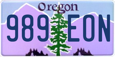 OR license plate 989EON