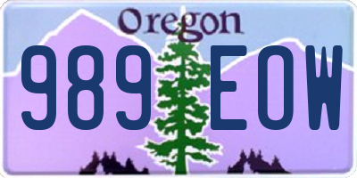 OR license plate 989EOW