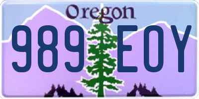 OR license plate 989EOY