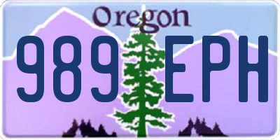 OR license plate 989EPH