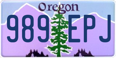 OR license plate 989EPJ