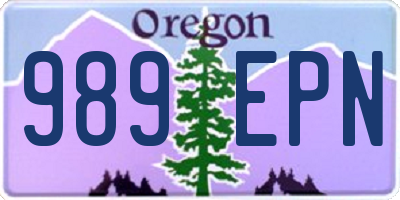 OR license plate 989EPN