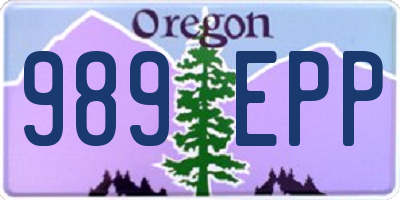 OR license plate 989EPP