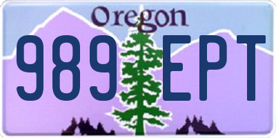OR license plate 989EPT