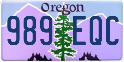 OR license plate 989EQC
