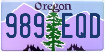 OR license plate 989EQD
