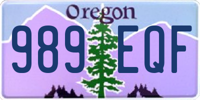 OR license plate 989EQF