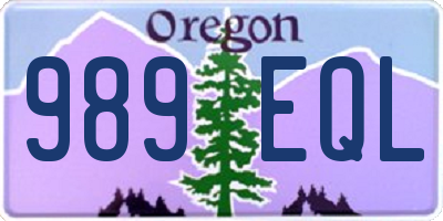 OR license plate 989EQL