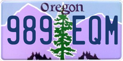 OR license plate 989EQM