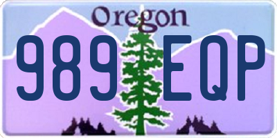 OR license plate 989EQP