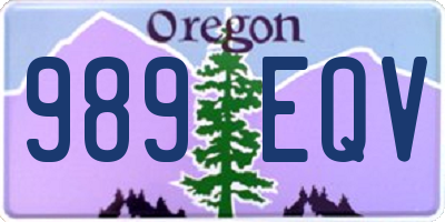 OR license plate 989EQV